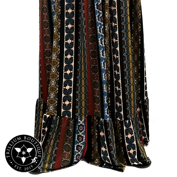 Tahari Sleeveless Tile Stripe Print Maxi Dress S - Picture 8 of 8